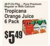 Key Food Tropicana orange juice offer