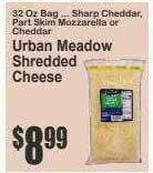 Key Food Urban meadow shredded cheese offer