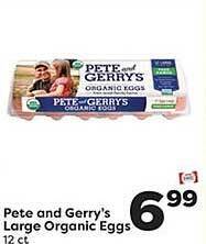 Weis Markets Pete and gerry's large organic eggs offer