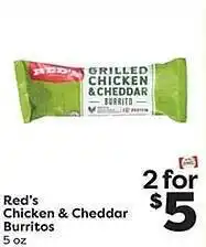 Weis Markets Red's chicken & cheddar burritos offer