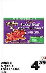 Weis Markets Annie's organic fruit snacks offer