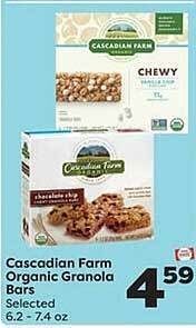 Weis Markets Cascadian farm organic granola bars offer