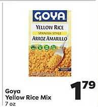 Weis Markets Goya yellow rice mix offer