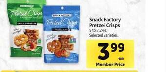 Safeway Snack factory pretzel crisps offer