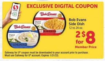 Safeway Bob evans side dish offer