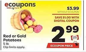 Weis Markets Red or gold potatoes offer