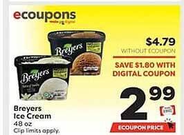 Weis Markets Breyers ice cream offer