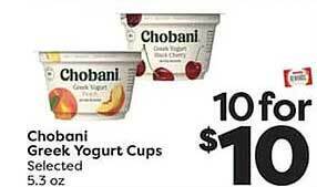 Weis Markets Chobani greek yogurt cups offer