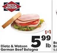 Weis Markets Dietz & watson german beef bologna offer