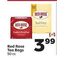 Weis Markets Red rose tea bags offer