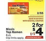 Weis Markets Nissin top ramen offer