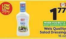 Weis Markets Weis quality salad dressing offer