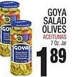 Bravo Supermarkets Goya salad olives offer