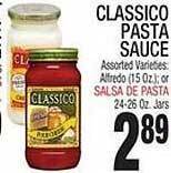 Bravo Supermarkets Classico pasta sauce offer