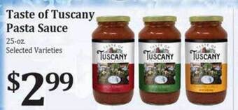 Rosauers Taste of tuscany pasta sauce offer