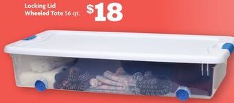 Family Dollar Locking lid wheeled tote offer