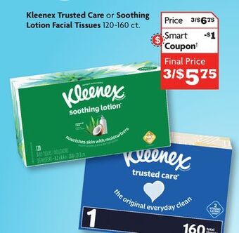 Family Dollar Kleenex trusted care or soothing lotion facial tissues offer