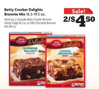 Family Dollar Betty crocker delights brownie mix offer
