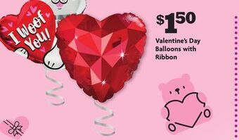 Family Dollar Valentine's day balloons with ribbon offer