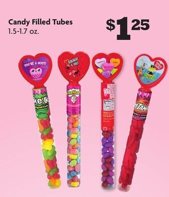 Family Dollar Candy filled tubes offer