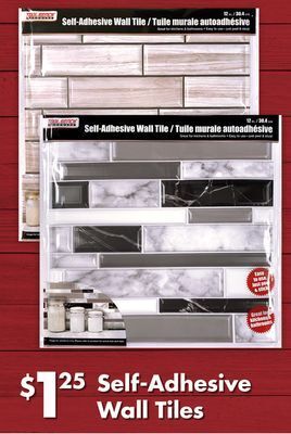 Dollar Tree Self-adhesive wall tiles offer