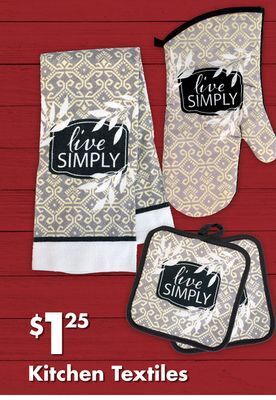 Dollar Tree Kitchen textiles offer