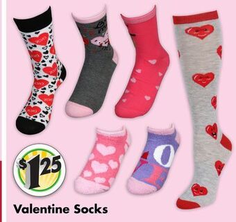 Dollar Tree Valentine socks offer
