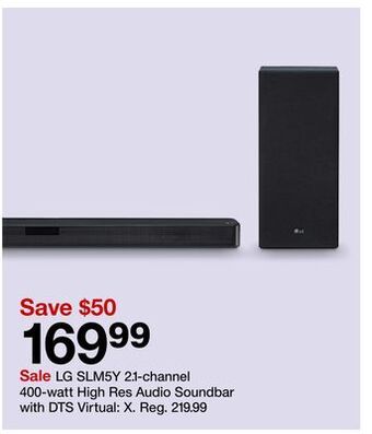 Target Lg slm5y 2.1-channel 400-watt high res audio soundbar with dts virtual: x offer