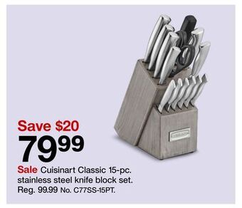 Target Cuisinart classic 15-pc. stainless steel knife block set offer