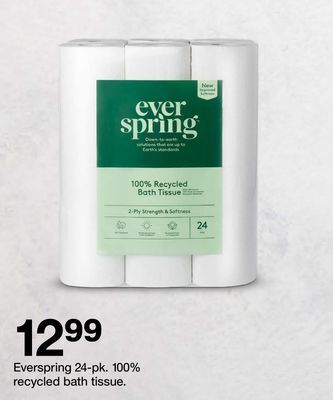 Target Everspring 24-pk. 100% recycled bath tissue offer