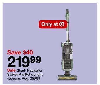 Target Shark navigator swivel pro pet upright vacuum offer