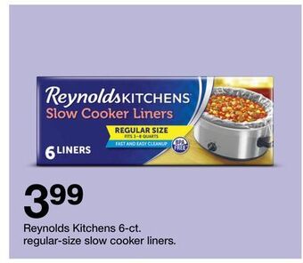 Target Reynolds kitchens 6-ct. regular-size slow cooker liners offer