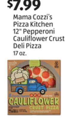 Aldi Mama cozzi's pizza kitchen 12" pepperoni cauliflower crust deli pizza offer