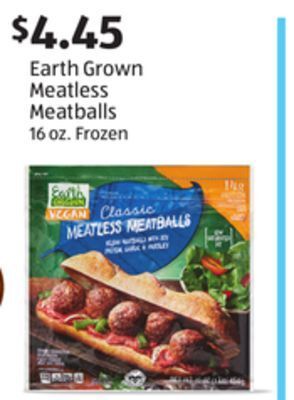 Aldi Earth grown meatless meatballs offer