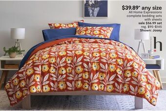 JC Penney All home expressions complete bedding sets with sheets offer