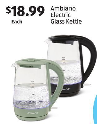 Aldi Ambiano electric glass kettle offer