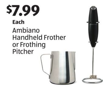 Aldi Ambiano handheld frother or frothing pitcher offer
