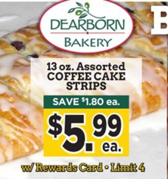 Dearborn Market Coffee cake strips offer