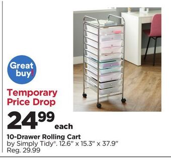 Michaels 10-drawer rolling cart by simply tidy® offer
