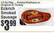 Key Food Eckrich smoked sausage offer