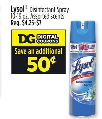 Dollar General Lysol® disinfectant spray offer