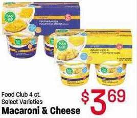 Maceys Food club macaroni & cheese offer