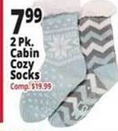 Ocean State Job Lot Cabin cozy socks offer