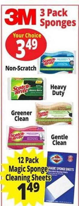 Ocean State Job Lot 3m 3 pack sponges offer