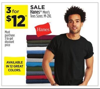 Dollar General Hanes® men's tees offer