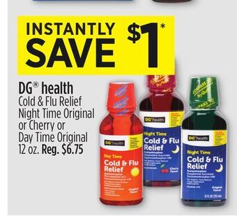 Dollar General Dg® health cold & flu relief night time original or cherry or day time original offer