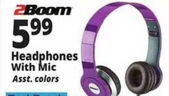 Ocean State Job Lot 2boom headphones with mic offer