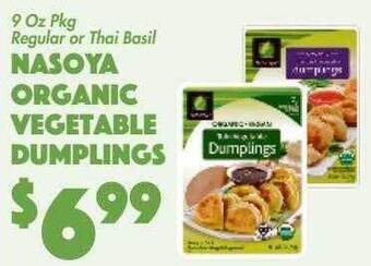 The Food Emporium Nasoya organic vegetable dumplings offer