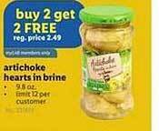 Lidl Artichoke hearts in brine offer