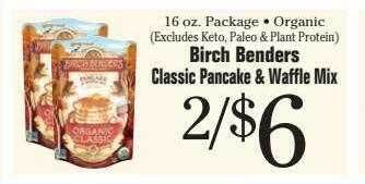 Morton Williams Birch benders classic pancake & waffle mix offer